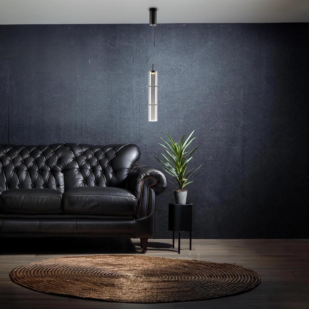 Lampada sospensione vetro fumé nera LED 4W 3000K BATO