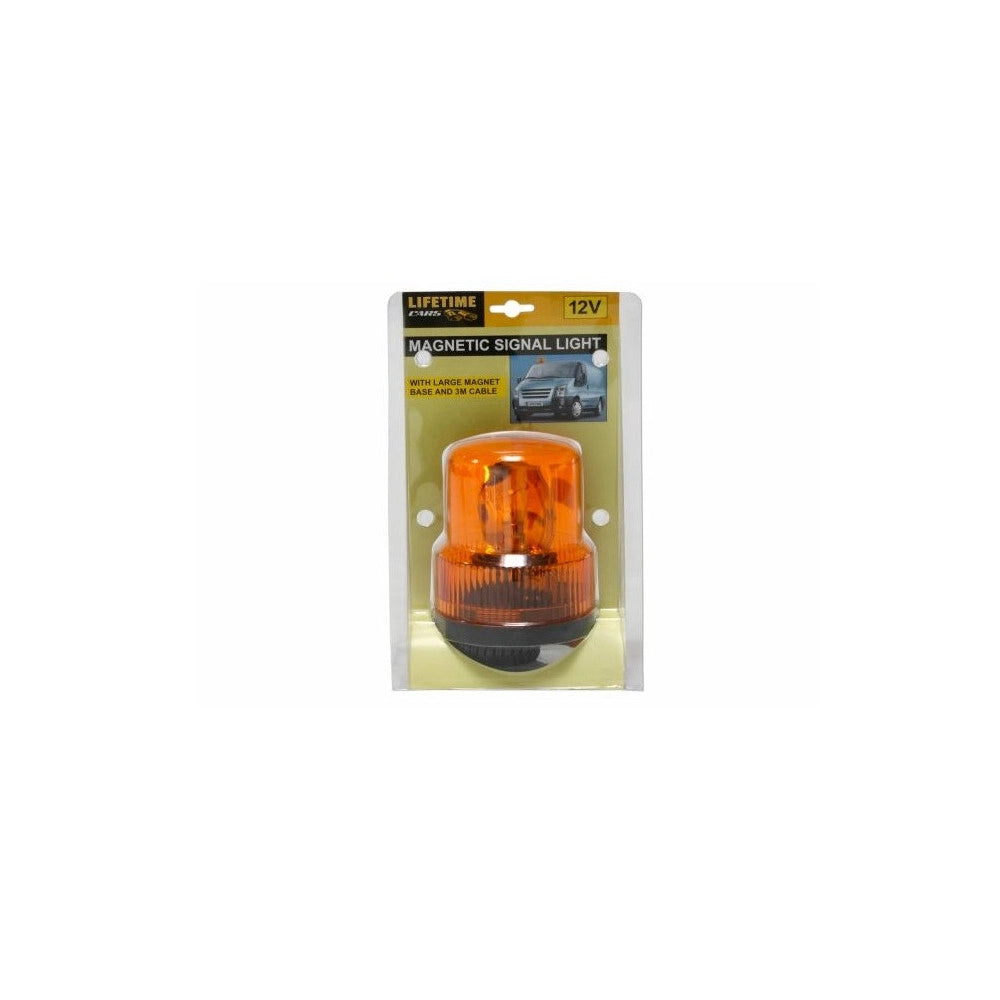 Trade Shop - Lampada Di Segnalazione 12v Con Attacco Magnetico Per Auto Camion Arancione -