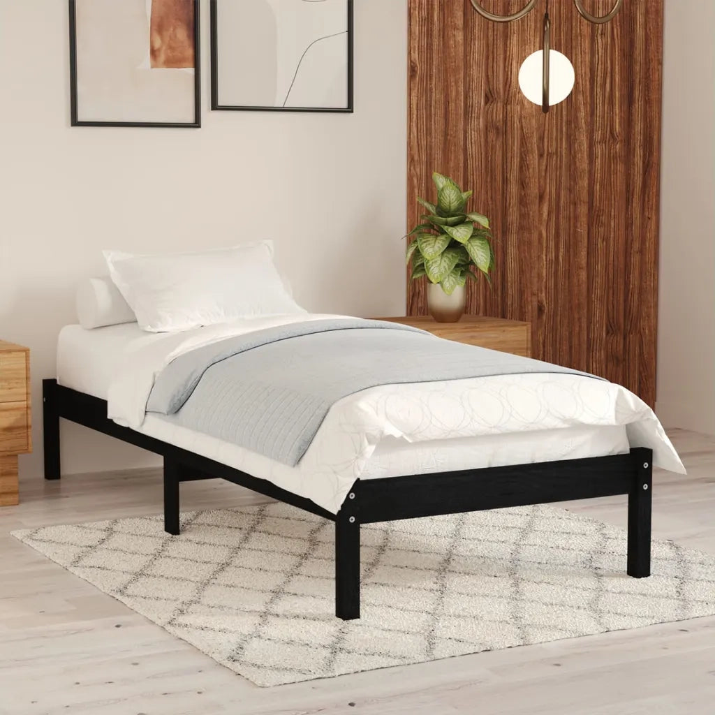 Giroletto Nero in Legno Massello di Pino 100x200 cm 810011