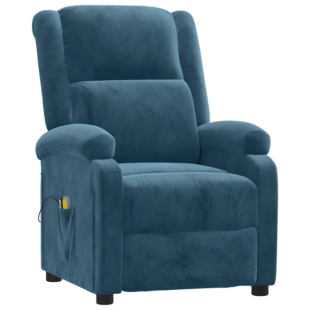 Divano Sedia-Poltrona Massaggiante Elettrica Blu in Velluto