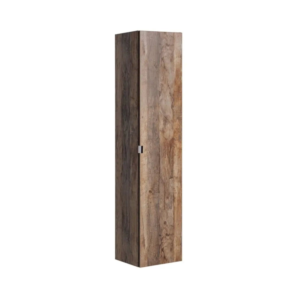 Colonna bagno VANTA rovere scuro 160 cm – Mobile sospeso con porta, cassetto e scaffali