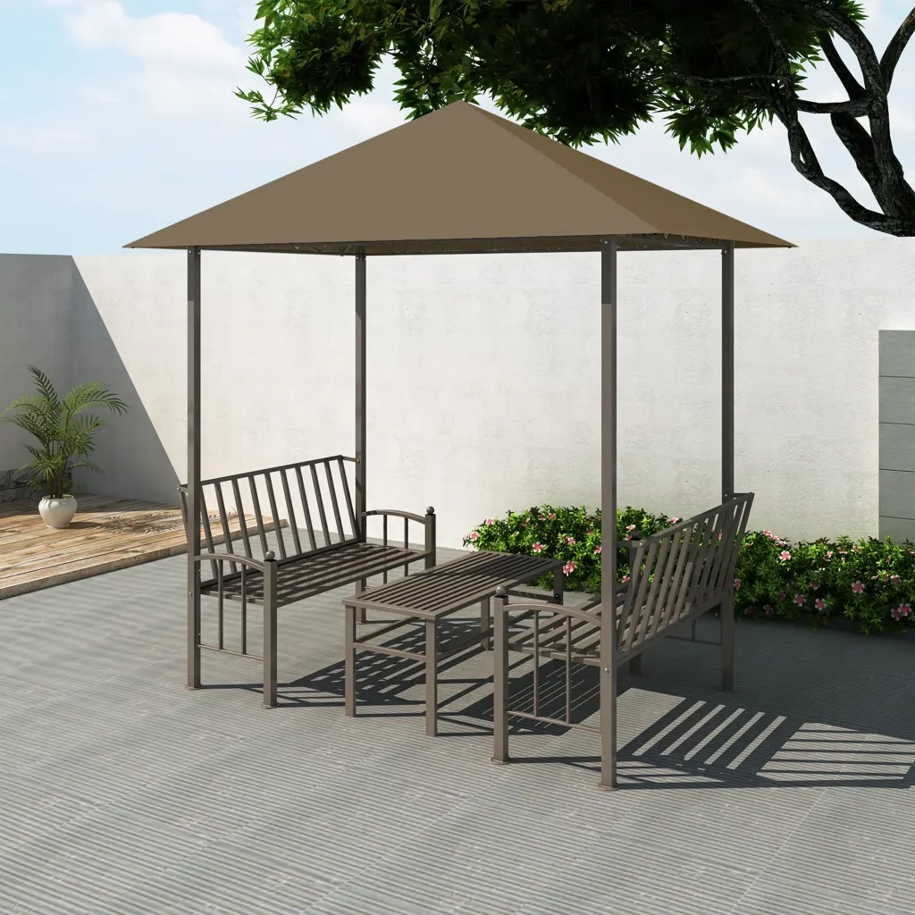 Padiglione Giardino Tavolo e Panche 2,5x1,5x2,4m Talpa 180 g/mÂ²