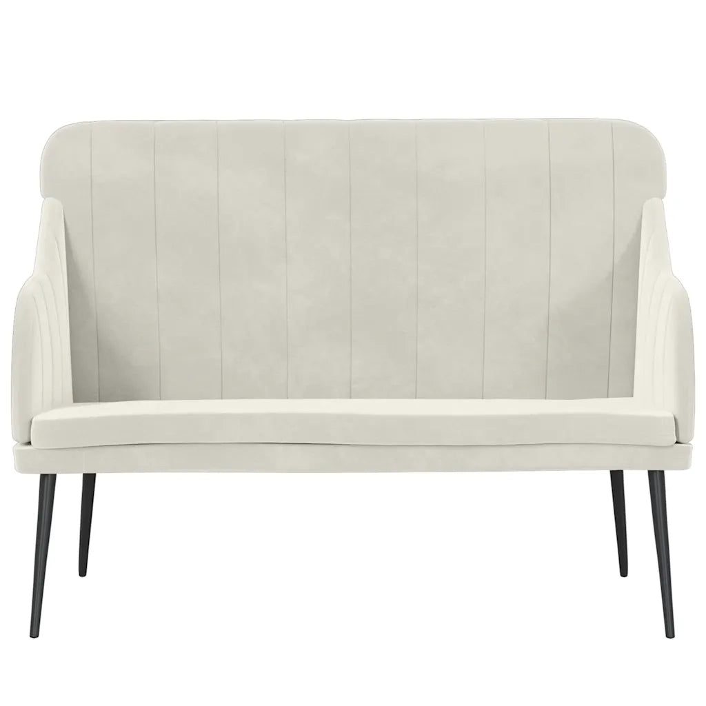 Panca-Sgabello-Poggiapiedi Crema 110x76x80 cm in Velluto 882023