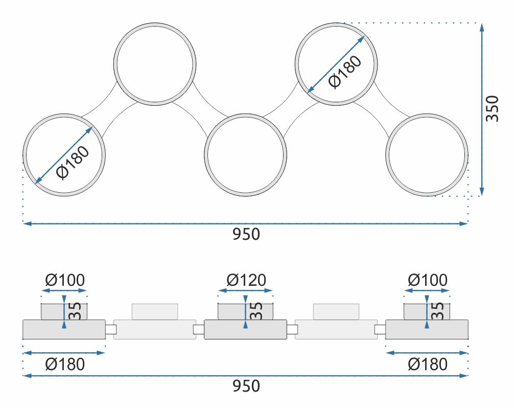 Lampada Da Soffitto Black Nera APP526-5C