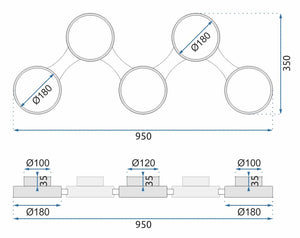 Lampada Da Soffitto Black Nera APP526-5C