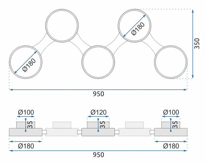Lampada Da Soffitto Black Nera APP526-5C