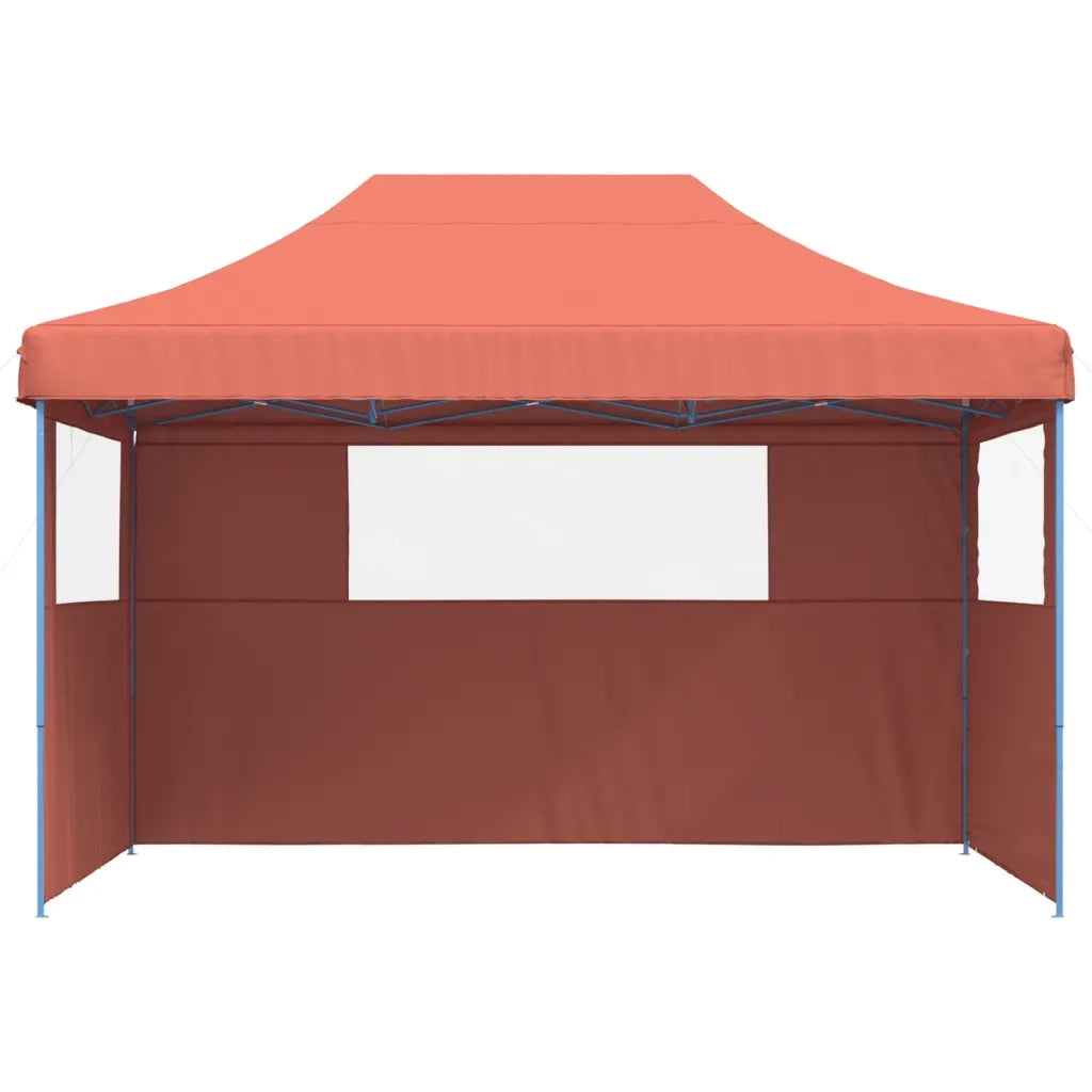 Tendone per Feste Pieghevole Pop-Up con 3 Pareti Terracotta 4005021