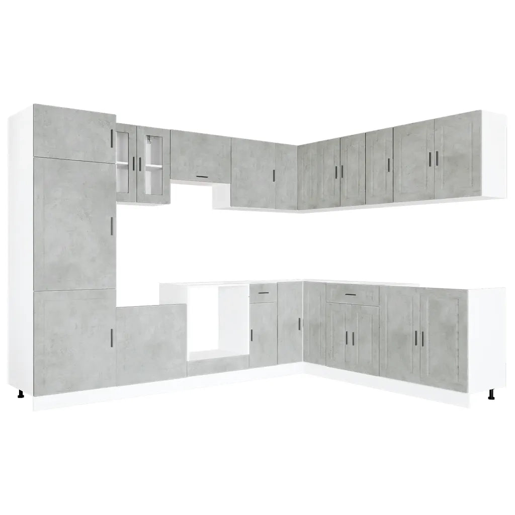 Set Mobili da Cucina 14 pz Porto Grigio Cemento in Truciolato