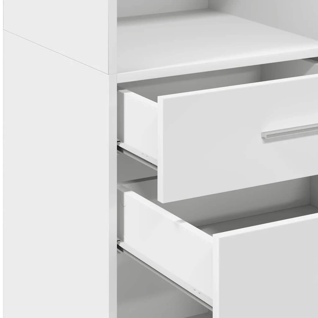 Buffet credenza cassettiera mobiletto mobile contenitore organizer cucina soggiorno salotto alto 40 x 42,5 x 124 cm legno ingegnerizzato bianco 02_0032449