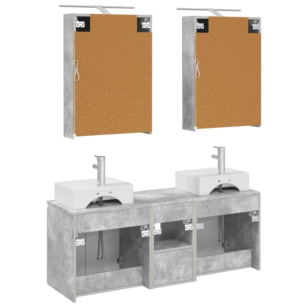 Set di Armadi da Bagno 5 pcs Grigio Cemento 3406394