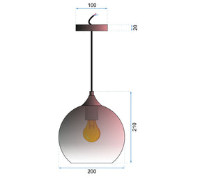 Lampada Da Soffitto Di Vetro App 313-1cp Rose Gold