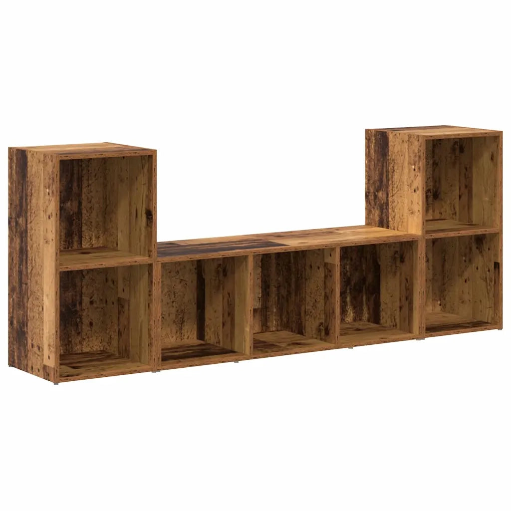 vidaXL Mobile TV 3 pcs Marrone 107 x 35 x 37 cm Legno multistrato