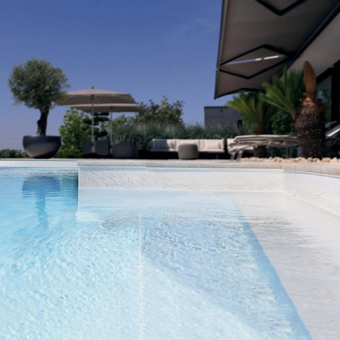 Rivestimento Liner Alkorplan Relief In Pvc-p Armato H. 1,65 X 25 M - 41,25 M² - Grigio Scuro Colore: Blu Chiaro