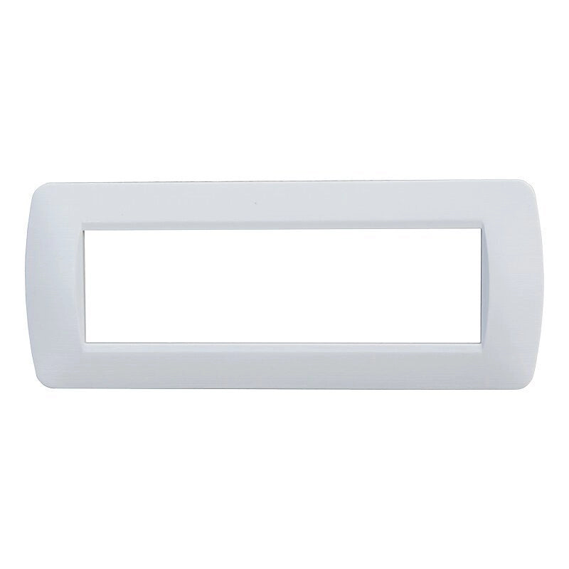 Placca Plastica Serie Space 7P Colore Bianco Satinato Compatibile Con Bticino Living Light