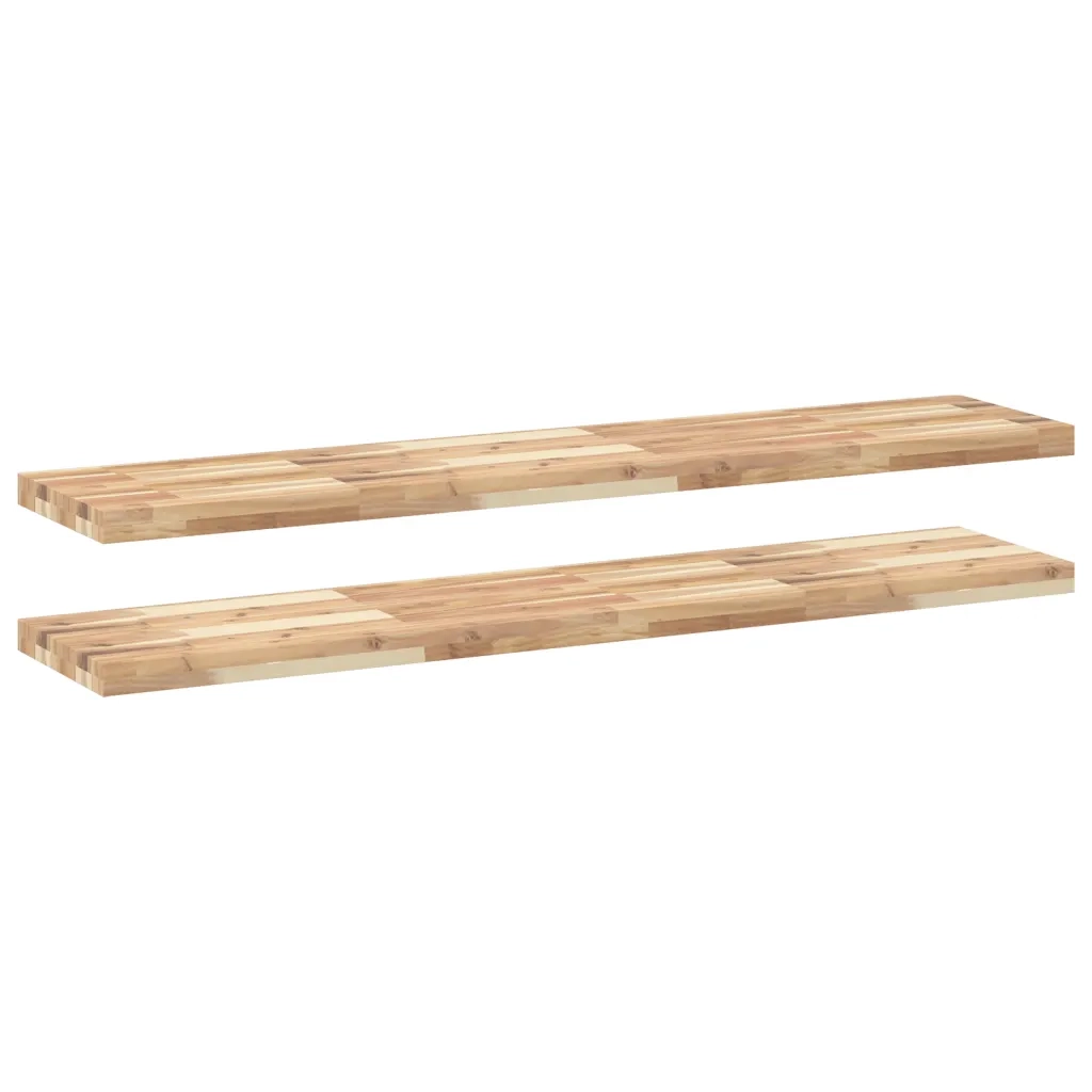 vidaXL Mensole da Parete 2 pz 120x30x4 cm Legno Acacia Non Trattato