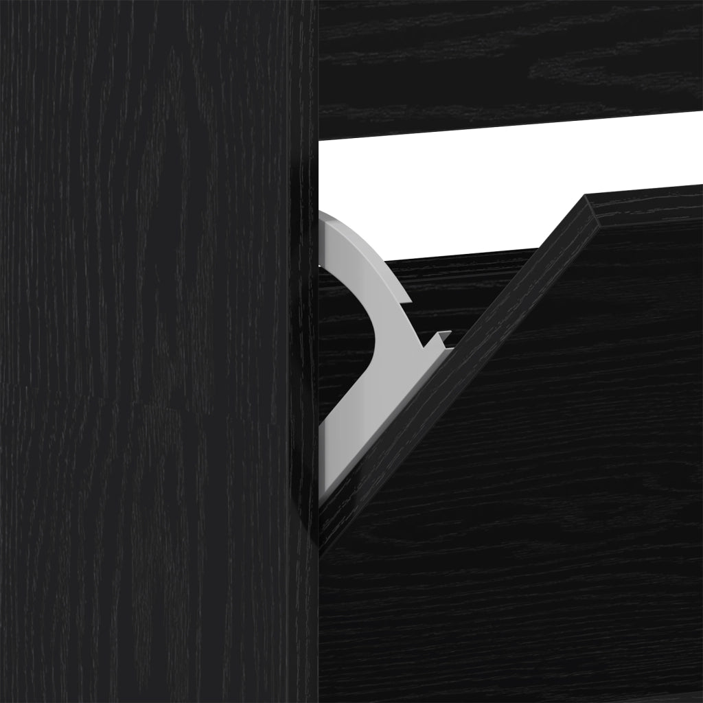 Armadio per Scarpe Rovere nero Legno ingegnerizzato