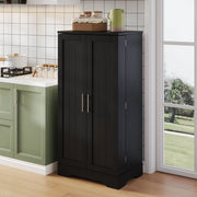 Credenza alta moderna 120 x 60 x 40 cm in MDF nero con illuminazione LED e ripiani regolabili