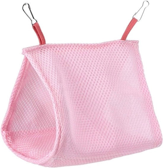 Tenda per gabbie da appendere - Nido respirante per parrocchetti, polli rosati e cockatiel in rosa