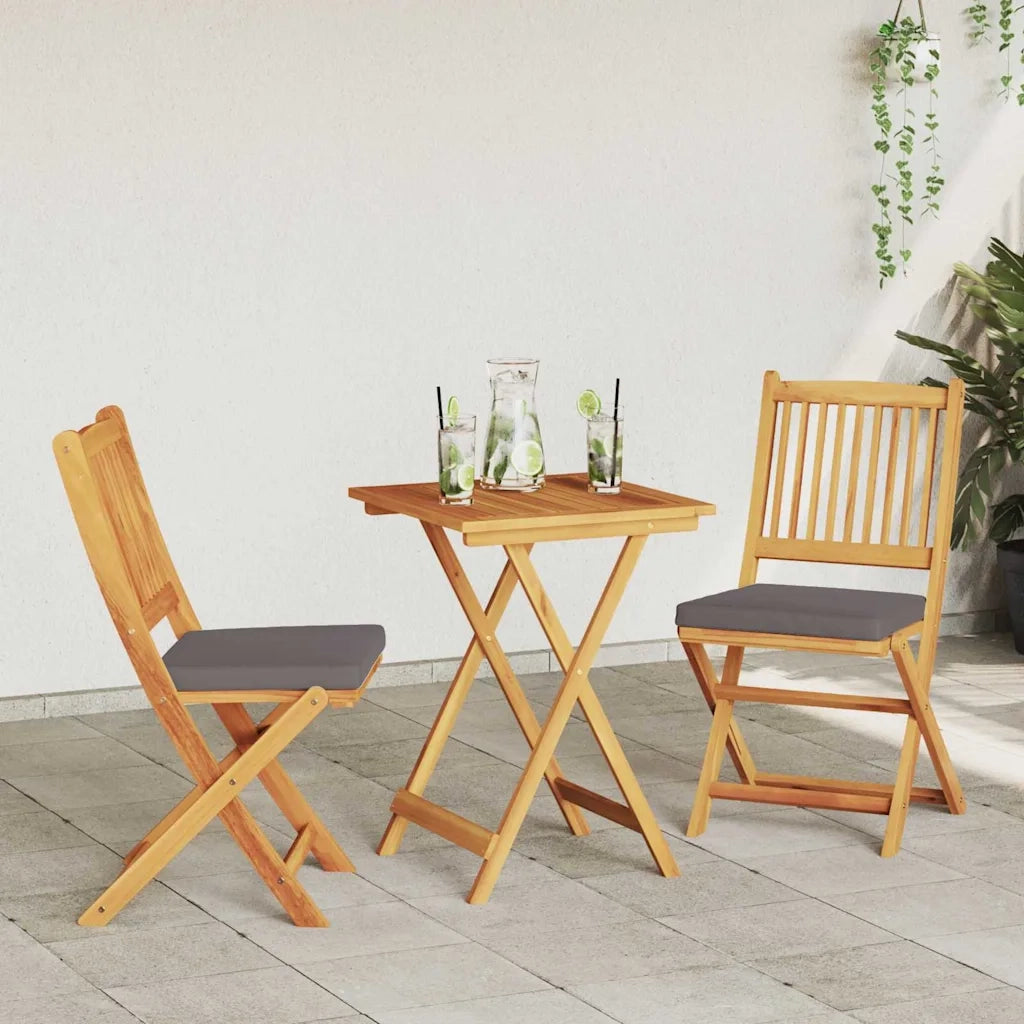 Set Bistro da Giardino 3 pcs Marrone Legno di Acacia Massello 42000952