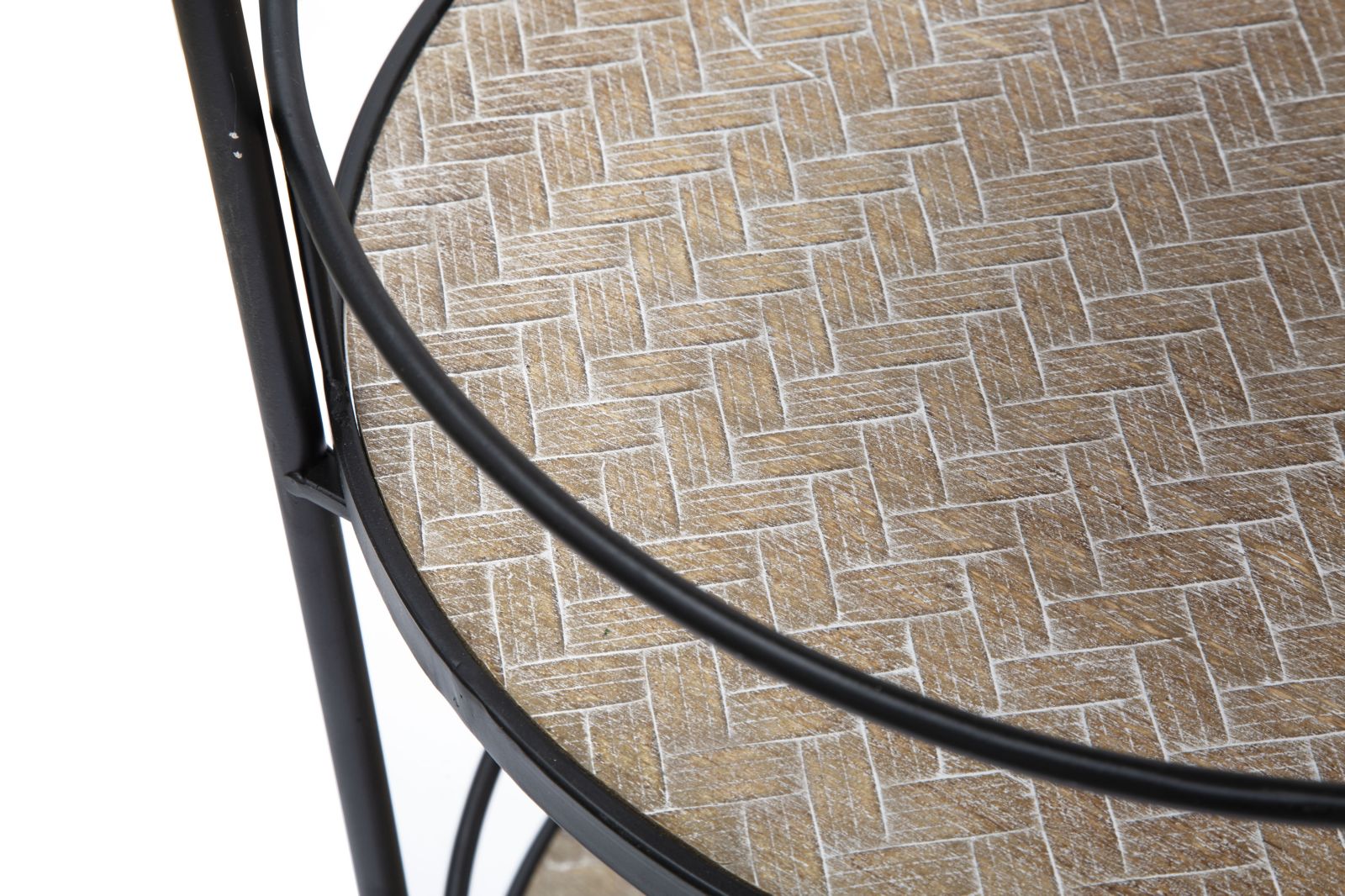 Carrello Arex 40x41,5x82 cm in Ferro e MDF Nero e Marrone