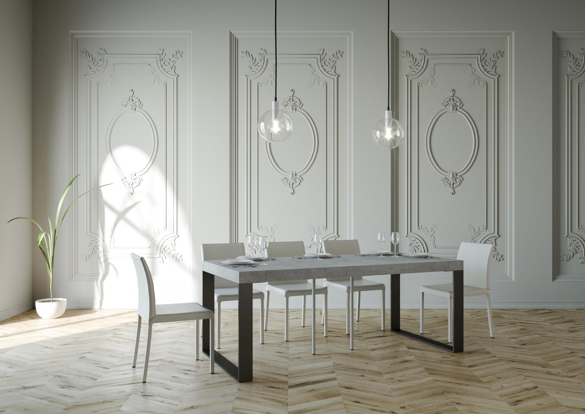 Consolle Allungabile 90-196x40x77 cm in Nobilitato Grigio