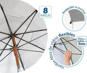 Parasole per spiaggia Ø 180 cm in alluminio modello con UPF 50+ - Grigio scuro