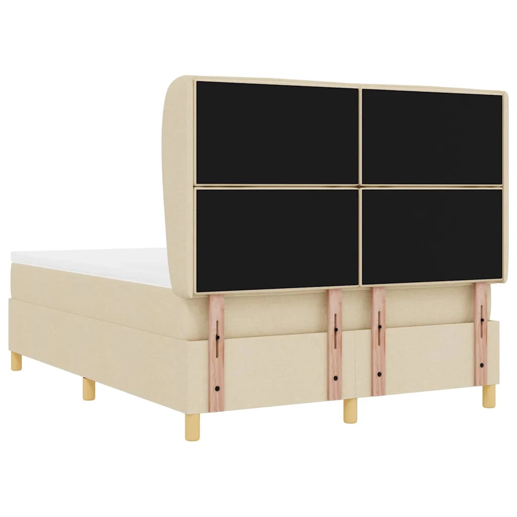 Letto a molle con materasso Crema 200 x 160 cm Tessuto 3340702