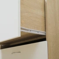Buffet da Cucina Armadio Multi Conservazione con 2 Cassetti, 1 Armadio, Ampio Piano, 60 x 38 x 168 cm, MDF Bianco