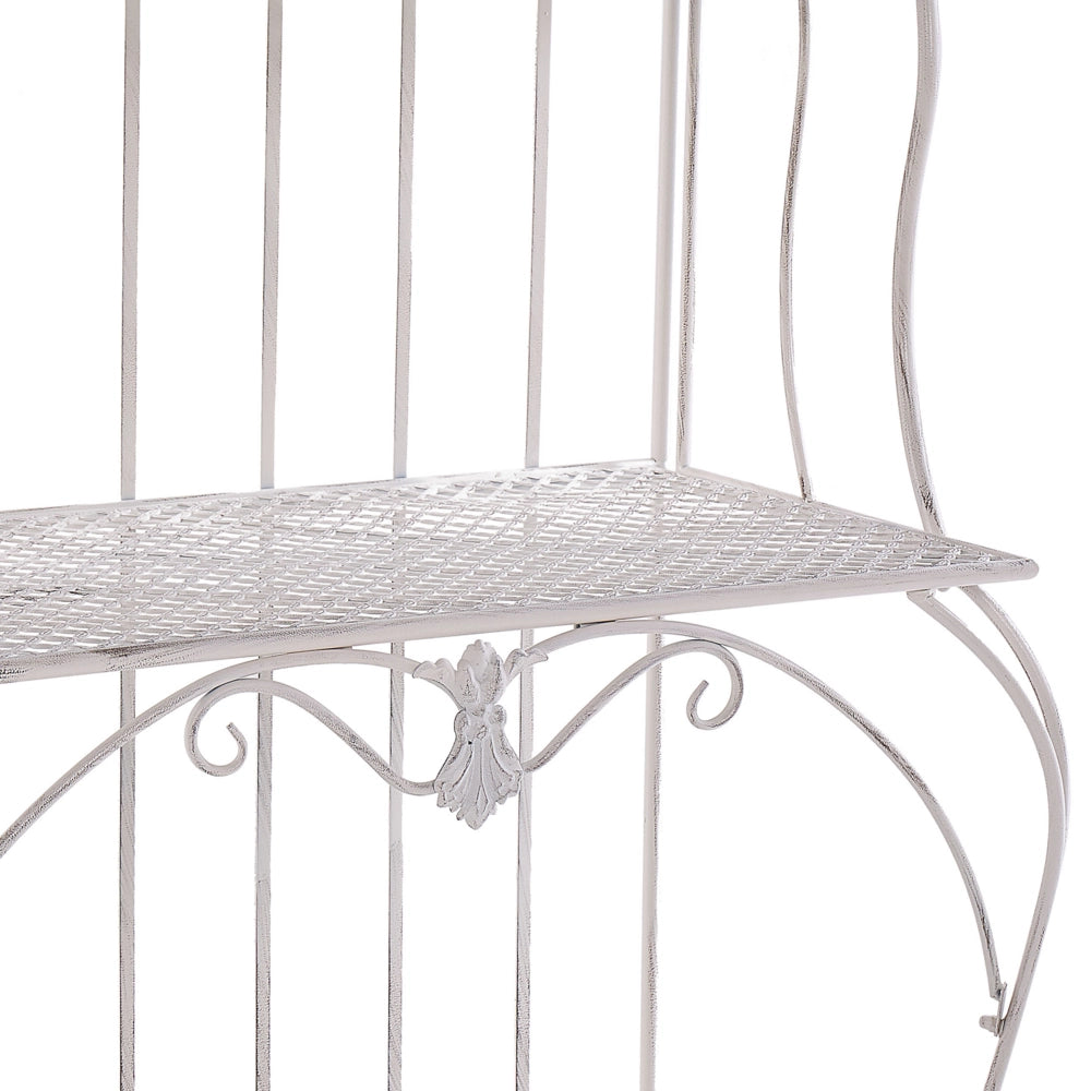 Scaffale per piante in metallo beige chiaro per esterni interni giardino retrò 4 ripiani portaoggetti da giardino autoportante
