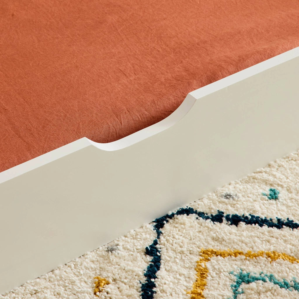 Cassetto letto per bambini roya in legno di pino naturale, bianco
