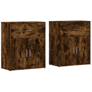 Credenze 2 pz | Madia | Buffet da pranzo | Armadio da pranzo Rovere Fumo 60x31x70 cm in Legno Multistrato