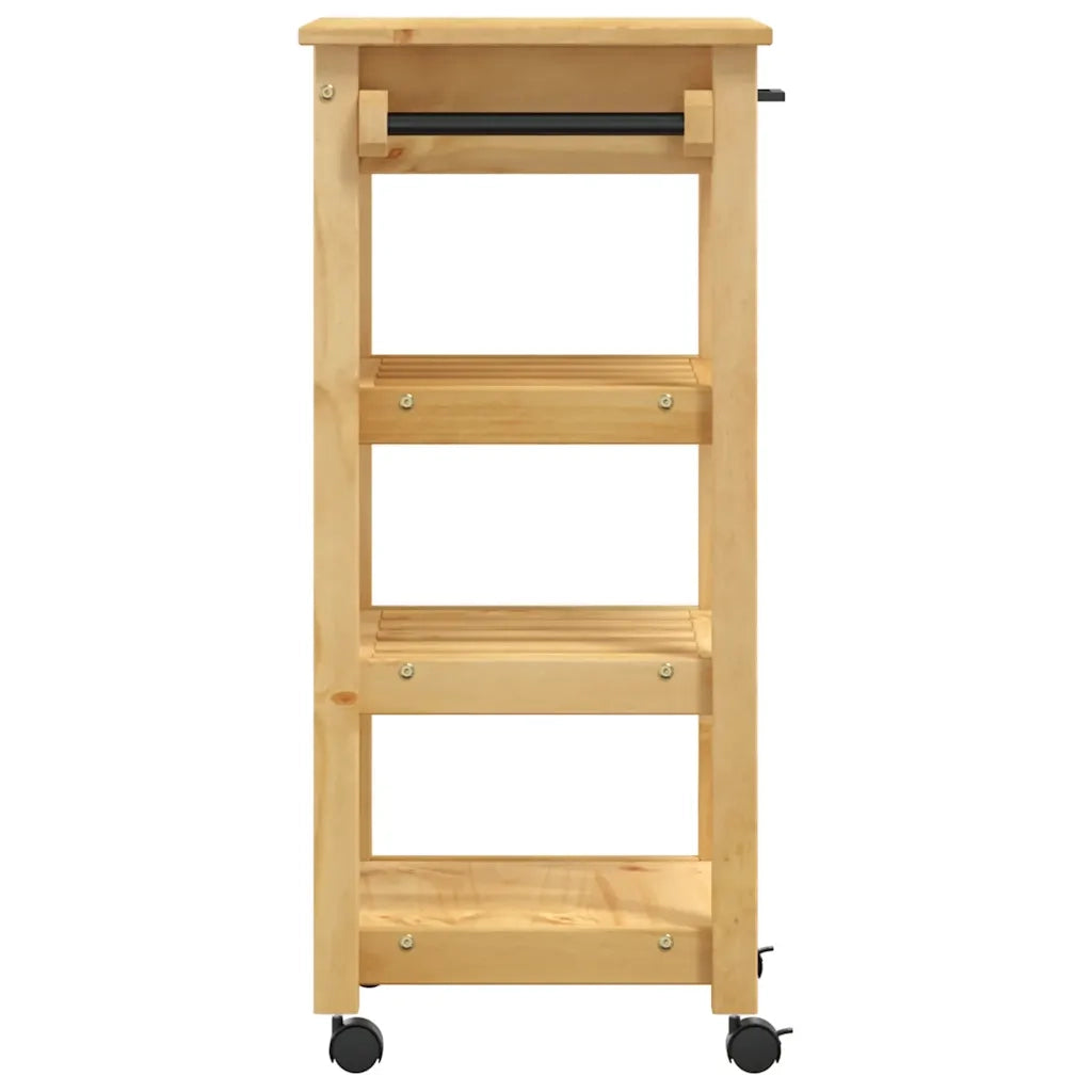 Carrello da Cucina-Scaffale per Cucina MONZA 48x40x88,5 cm in Legno Massello di Pino 507697