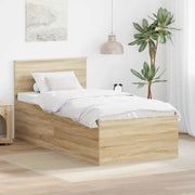 Struttura del letto Rovere Sonoma 75 x 190 cm Legno multistrato
