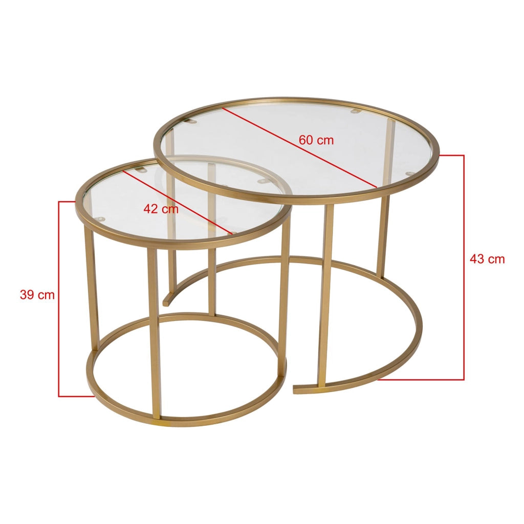 Simaxis, Tavolino da Salotto Modulabile, 60x60x43h cm oro