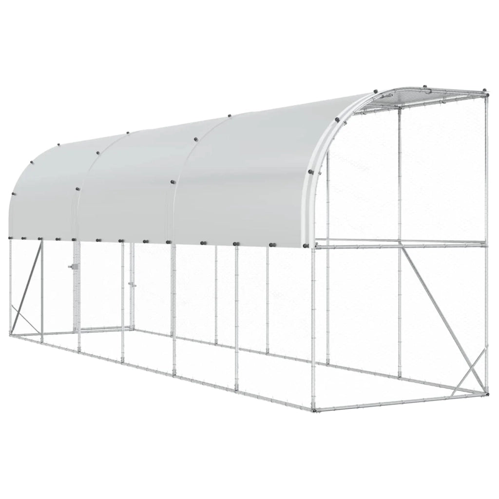 Gabbia per Polli Contro il Muro Argento 600 x 150 x 215 cm 3434722