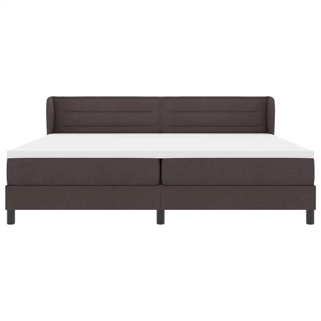 Letto a molle con materasso Marrone Scuro 200 x 200 cm Tessuto 3339985