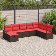 Set di divani con cuscino con archiviazione Marrone polyrattan 3359233