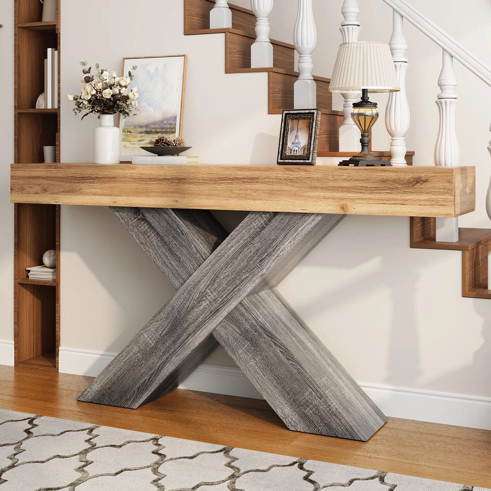 Consolle con Gambe a X ¨C Xylo ¨C Legno, Truciolato, Ingresso e Soggiorno