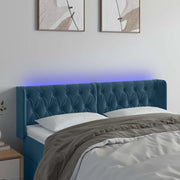 Testiera a LED Blu Scuro 163x16x78/88 cm in Velluto 3123630