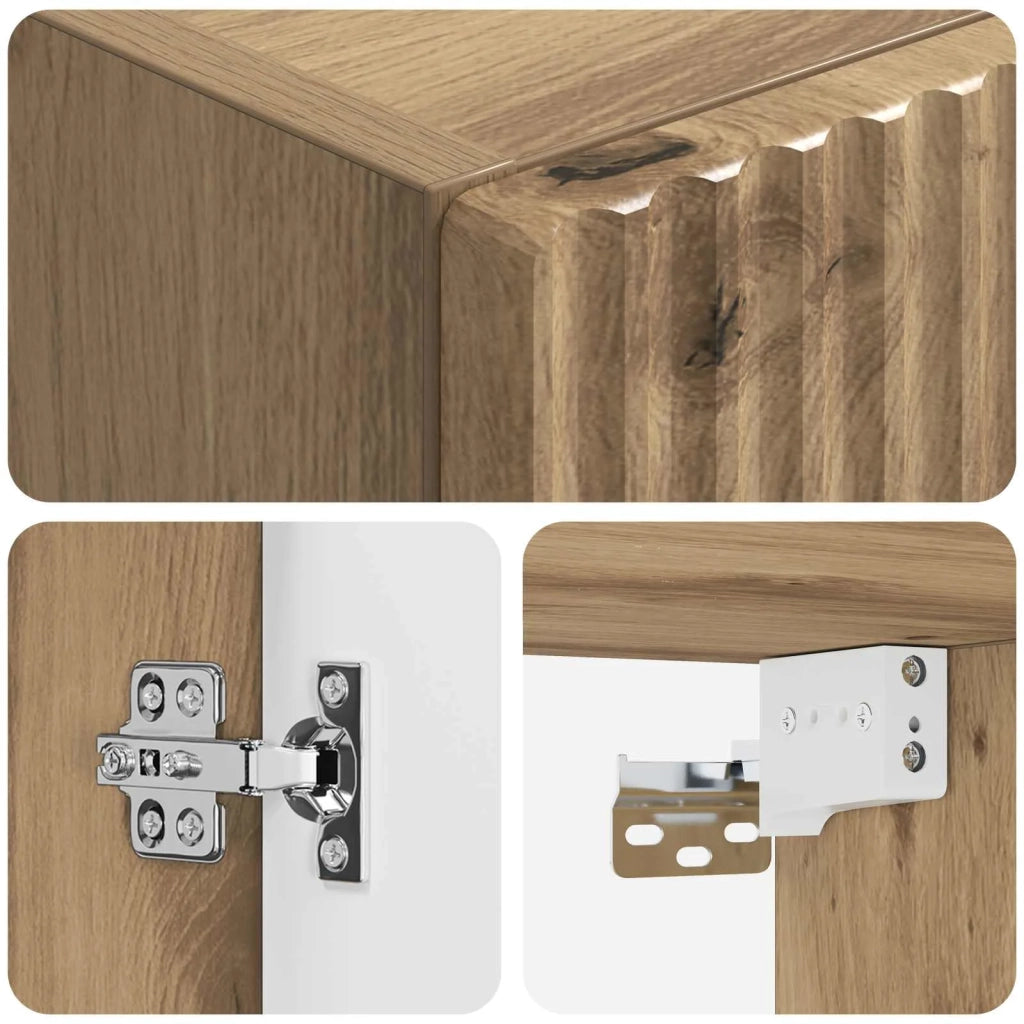 Mobiletto da Bagno a Muro Rovere Artigianale 33 x 34,5 x 60 cm 890671