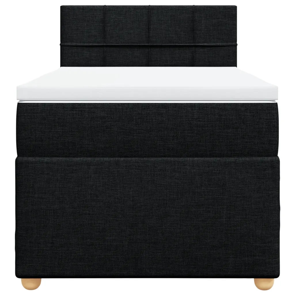 Giroletto a Molle con Materasso Nero 90x200 cm in Tessuto