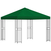 Gazebo | Pergolato 3 x 3 m Verde Poliestere e Acciaio 190 gsm