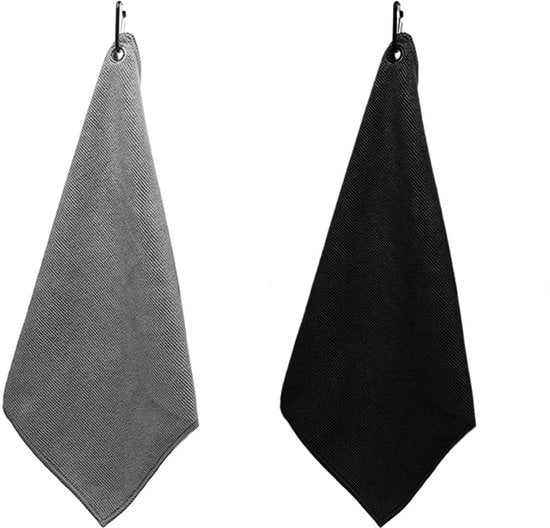 Asciugamani per Golf 30 x 30 cm - 2 Pezzi - Asciugamani Multifunzionali - Asciugamani di Pulizia Assorbenti - Portaasciugamani - Microfibra Duratura - Asciugamani per Mano