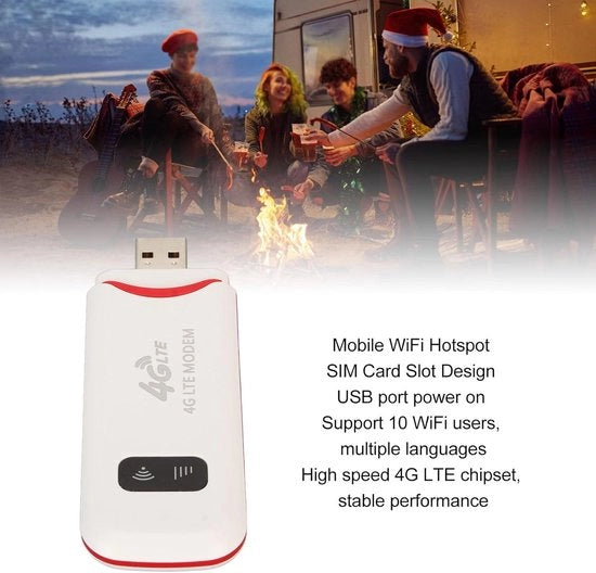 Modem WiFi 4G LTE con Slot Sim - Router Hotspot Mobili con Reti Wireless - 300 Mbps Alta Velocità - 10 Utenti Condividi - Telefono PC Laptop Tablet
