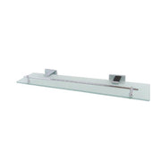 Trade Shop - Mensola In Vetro Bagno Con Reggimensola Acciaio Portaoggetti Doccia Parete 87221 -