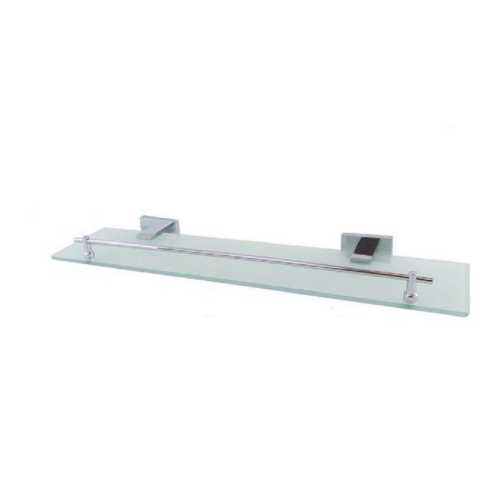Trade Shop - Mensola In Vetro Bagno Con Reggimensola Acciaio Portaoggetti Doccia Parete 87221 -