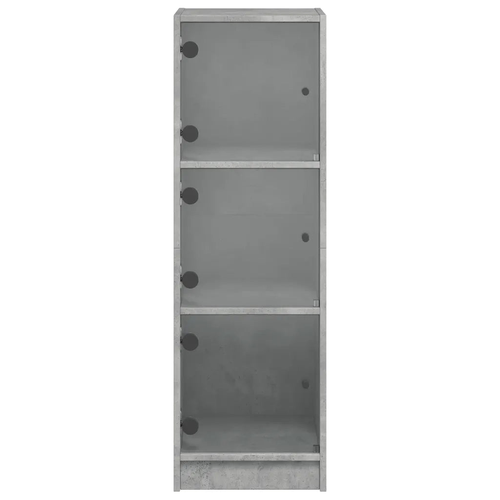Credenza con Ante in Vetro Grigio Cemento 35x37x109 cm