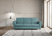 Divano 3 Posti 212x85x85 cm Yasel in Tessuto Petrolio