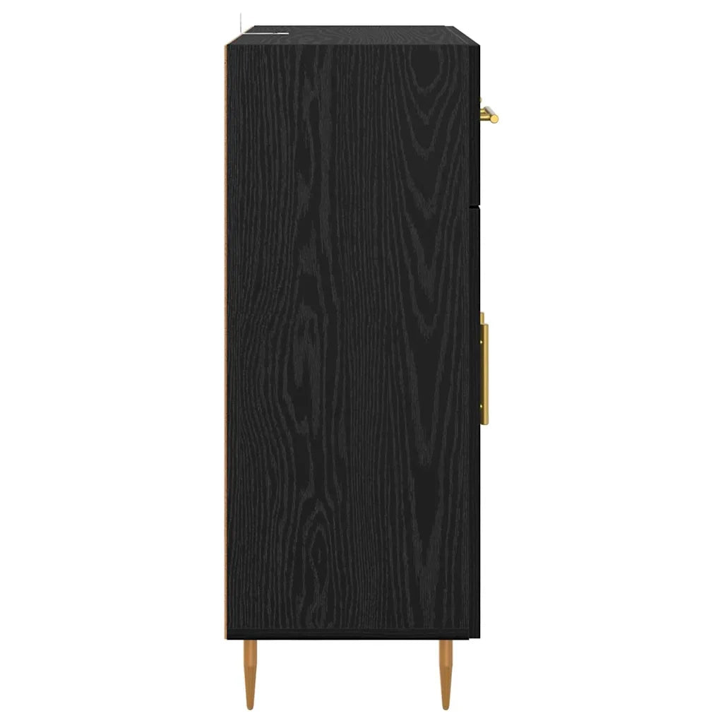 Credenza-Buffet-Armadio da cucina Rovere Nero 69,5 x 34 x 90 cm Legno multistrato 849101