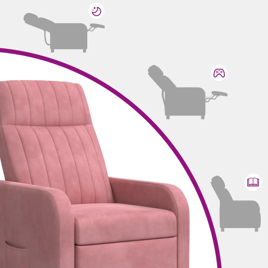 Divano Sedia-Poltrona Massaggiante Rosa Velluto (V)